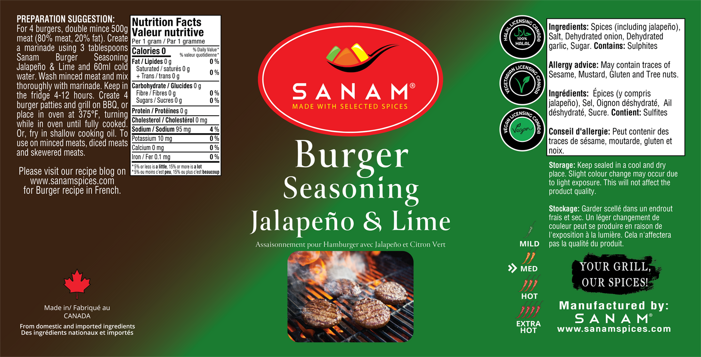 Sanam Burger Seasoning Jalapeño & Lime